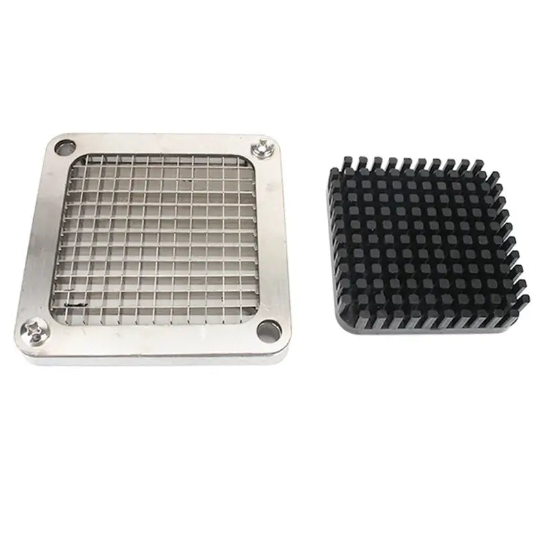 Grille coupe-frites 7x7 mm en acier inoxydable avec poussoir pour découpe fine de légumes