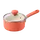 Icône 3D d'une casserole orange avec couvercle en verre