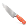 Icône 3D d'un couteau de chef à manche orange