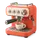Icône 3D d'une machine à expresso orange et crème avec une tasse