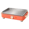 Icône 3D d'une plancha électrique orange à plaque inox