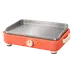 Icône 3D d'une plancha électrique orange à plaque inox