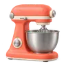 Icône 3D d'un robot pâtissier orange avec son bol inox
