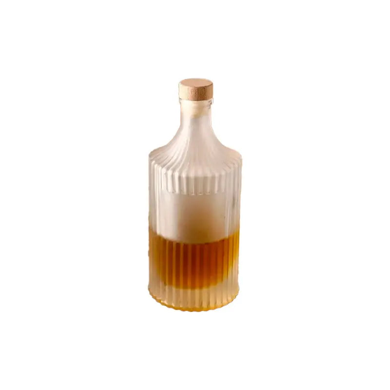 Carafe à whisky givrée 250ml en verre avec bouchon en bois