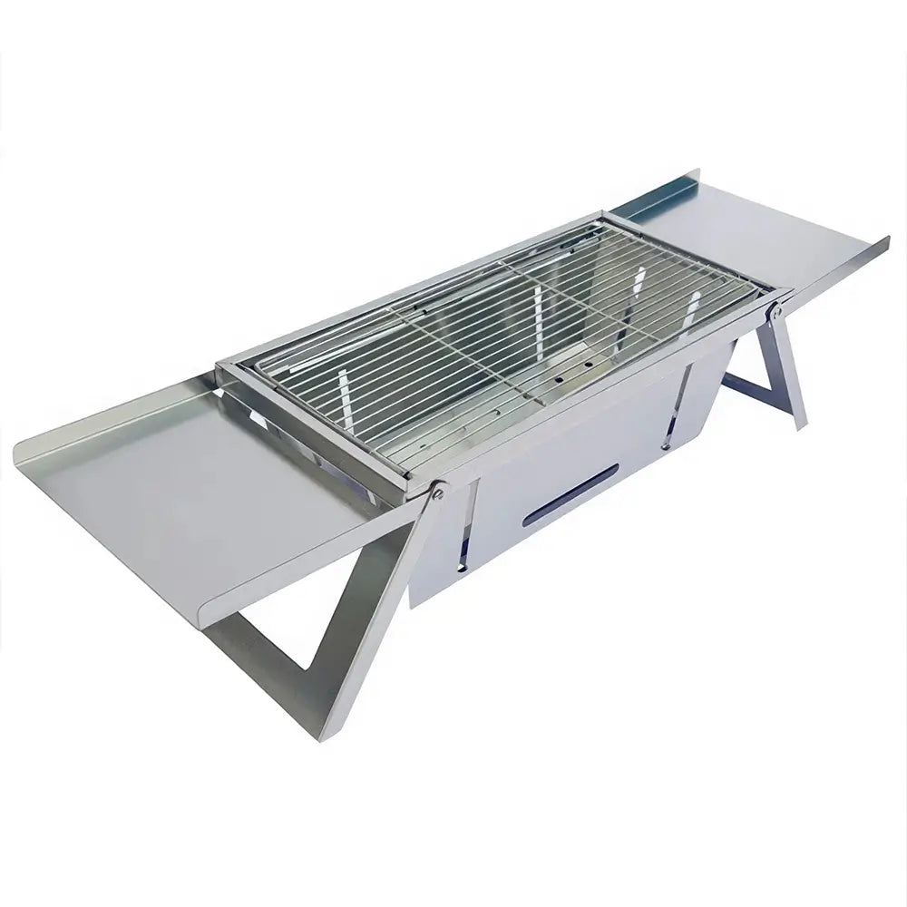 Mini barbecue nomade inox pliable avec grille en acier inoxydable